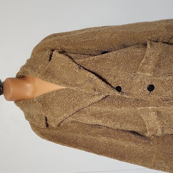 Derek Lam Women Amelie Faux Shearling Reversible Coat Jacket Camel Size 16 - Picture 4 of 14